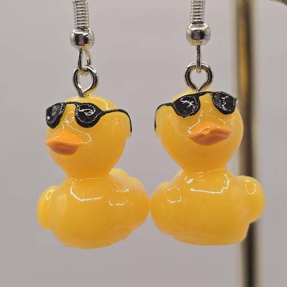 Rubber Duck with Sunglasses Acrylic Earrings - Picture 4 of 4
